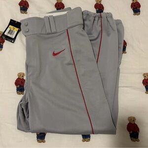 Nike Vapor Select Dri-FIT Baseball Pants Grey Red Full Length Men’s Small